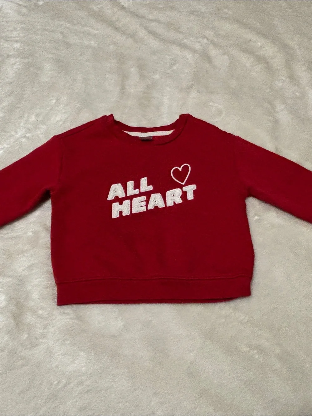 Old Navy Red 'All Heart' Kids Crewneck Sweatshirt